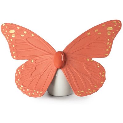 Lladró Figura Mariposa. Lustre oro y coral . Coral Lladró Figura Mariposa. Lustre oro y coral . Coral