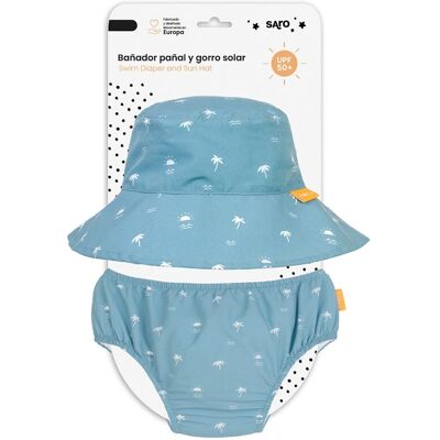 Saro Set bañador pañal + gorro upf 50 colección Sea la Vie. (18-24 Meses) Esmeralda Azul niño Saro Set bañador pañal + gorro upf 50 colección Sea la Vie. (18-24 Meses) Esmeralda Azul niño