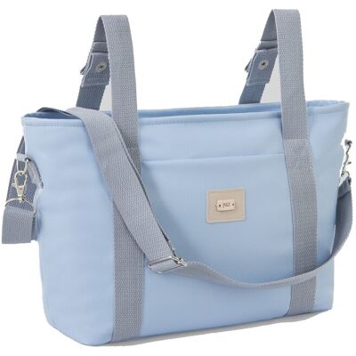 PAZ Rodríguez Bolso para silla colección Momo. Azul grisáceo niño PAZ Rodríguez Bolso para silla colección Momo. Azul grisáceo niño