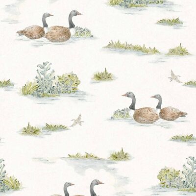 YBARRA Papel pintado Mallard Duck de la colección Cotswolds & Serret. Verde YBARRA Papel pintado Mallard Duck de la colección Cotswolds & Serret. Verde
