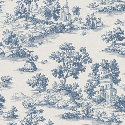 ICH Papel pintado Toile de Jouy de la colección Goya . Azul ICH Papel pintado Toile de Jouy de la colección Goya . Azul