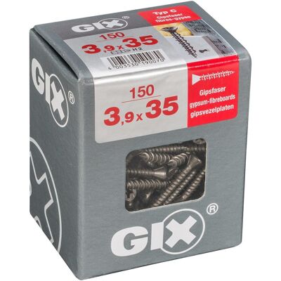 FADIX Tornillo Pladur GIX Fosfatado Ø3,9 x 35 mm - Caja 150 Uds. (Ø 3,9 x 35 mm) Negro FADIX Tornillo Pladur GIX Fosfatado Ø3,9 x 35 mm - Caja 150 Uds. (Ø 3,9 x 35 mm) Negro