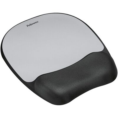 Fellowes Alfombrilla para ratón con reposamuñecas Fellowees Memory Foam. Negro / Plata Fellowes Alfombrilla para ratón con reposamuñecas Fellowees Memory Foam. Negro / Plata