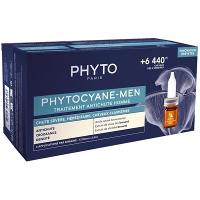 Tratamiento Anticaída Phyto Phytocyane-Hombre - 12 Ampollas Tratamiento Anticaída Phyto Phytocyane-Hombre - 12 Ampollas