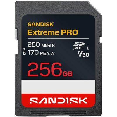 SanDisk Tarjeta de memoria Extreme PRO SD UHS-I - 256GB. Negro SanDisk Tarjeta de memoria Extreme PRO SD UHS-I - 256GB. Negro