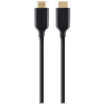 Belkin Cable HDMI de alta velocidad con Ethernet y conector de oro de 1m - negro. Negro Belkin Cable HDMI de alta velocidad con Ethernet y conector de oro de 1m - negro. Negro