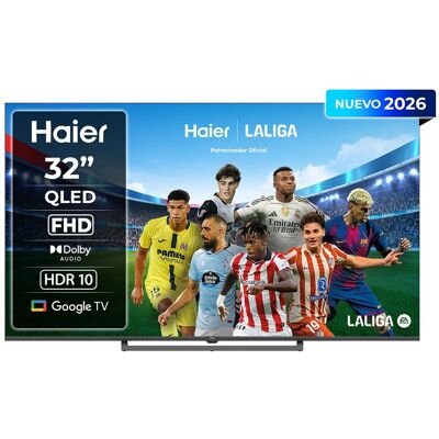 HAIER TV QLED (32") S80 H32S80GFX, 60 Hz, Full HD, Smart Google TV, HDR10, Dolby Audio. Negro HAIER TV QLED (32") S80 H32S80GFX, 60 Hz, Full HD, Smart Google TV, HDR10, Dolby Audio. Negro