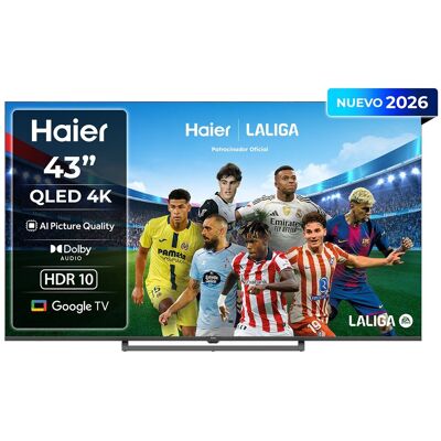 HAIER TV QLED 108 cm (43") S80 H43S80GUX 4K UHD, 60Hz, Google TV, HDR10, Dolby Audio, AIPQ (AI Picture Quality). Negro HAIER TV QLED 108 cm (43") S80 H43S80GUX 4K UHD, 60Hz, Google TV, HDR10, Dolby Audio, AIPQ (AI Picture Quality). Negro