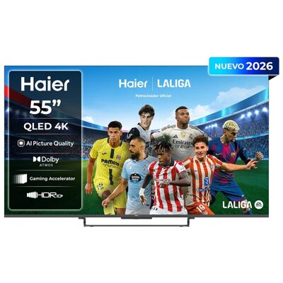HAIER TV QLED 139 cm (55") S85 H55S85GUX 4K UHD, 60Hz DLG120Hz, Google TV, HDR10+, Dolby ATMOS, AIPQ (AI Picture Quality). Negro HAIER TV QLED 139 cm (55") S85 H55S85GUX 4K UHD, 60Hz DLG120Hz, Google TV, HDR10+, Dolby ATMOS, AIPQ (AI Picture Quality). Negro