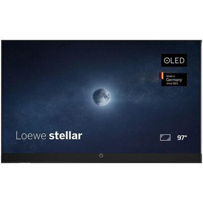 Loewe TV OLED 245 cm (97'') stellar 97, UHD 4K, HDR, Wi-Fi y Smart TV con barra de sonido 300W y soporte de pared. Negro Loewe TV OLED 245 cm (97'') stellar 97, UHD 4K, HDR, Wi-Fi y Smart TV con barra de sonido 300W y soporte de pared. Negro