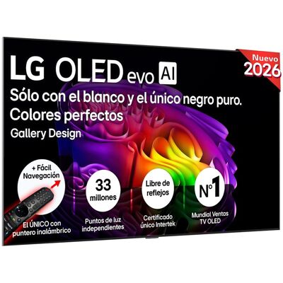 LG TV OLED evo 210 cm (83") OLED83G68LW 4K, Smart TV, AI, G6, soporte pared incluido. Gris oscuro / Negro LG TV OLED evo 210 cm (83") OLED83G68LW 4K, Smart TV, AI, G6, soporte pared incluido. Gris oscuro / Negro