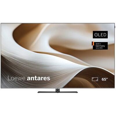 Loewe TV OLED 164 cm (65'') antares 65 con soporte de mesa, OLED 4K ULTRA HD, Wi-Fi y Smart TV. Aluminio / Negro Loewe TV OLED 164 cm (65'') antares 65 con soporte de mesa, OLED 4K ULTRA HD, Wi-Fi y Smart TV. Aluminio / Negro