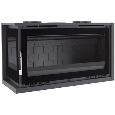 FM Calefacción - Insertable de leña esquina - Doble combustión - 18.8kW - Negro FM Calefacción - Insertable de leña esquina - Doble combustión - 18.8kW - Negro