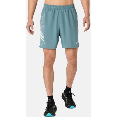 ASICS Pantalón corto de hombre Icon 7In Short . (M) Gris oscuro / Verde ASICS Pantalón corto de hombre Icon 7In Short . (M) Gris oscuro / Verde