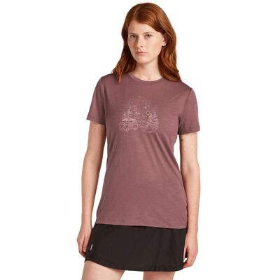 Icebreaker Camiseta Mujer W Mer 150 Tech Lite SS Tee Van Camp . (XS) Morado Icebreaker Camiseta Mujer W Mer 150 Tech Lite SS Tee Van Camp . (XS) Morado