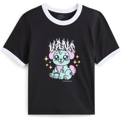 Vans Camiseta de mujer Puppy Ringer . (S) Negro Vans Camiseta de mujer Puppy Ringer . (S) Negro