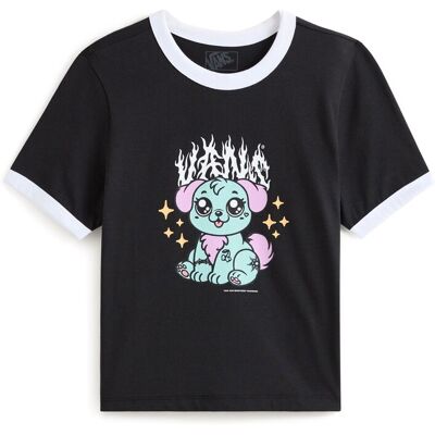 Vans Camiseta de mujer Puppy Ringer . (XL) Negro Vans Camiseta de mujer Puppy Ringer . (XL) Negro