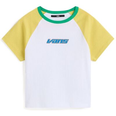 Vans Camiseta de mujer Clare Baby . (M) Blanco / Amarillo Vans Camiseta de mujer Clare Baby . (M) Blanco / Amarillo