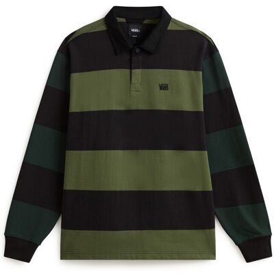 Vans Polo de manga larga de hombre Stripe Ward Rugby . Verde oscuro Vans Polo de manga larga de hombre Stripe Ward Rugby . Verde oscuro