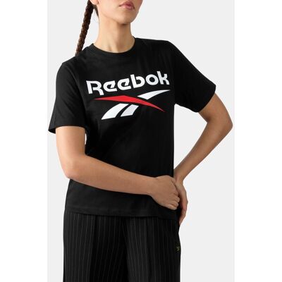Reebok Camiseta de mujer Wren 2 Colour Logo Crew . (M) Negro Reebok Camiseta de mujer Wren 2 Colour Logo Crew . (M) Negro