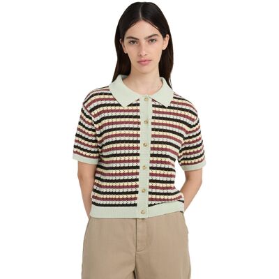 Element Polo de mujer Crochet Stripes . (XS) Negro Element Polo de mujer Crochet Stripes . (XS) Negro