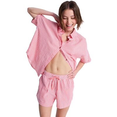 Roxy Pantalón corto de mujer Lekeitio Break High Stripe . (XS) Rojo Roxy Pantalón corto de mujer Lekeitio Break High Stripe . (XS) Rojo