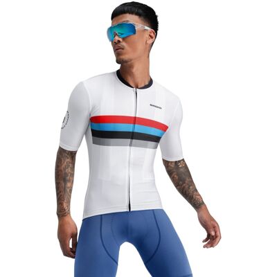Siroko Maillot de manga corta hombre M2 . (XXL) Blanco / Azul Siroko Maillot de manga corta hombre M2 . (XXL) Blanco / Azul