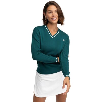 Siroko Jersey punto golf cuello de pico mujer Gimme Teal . (XL) Verde Siroko Jersey punto golf cuello de pico mujer Gimme Teal . (XL) Verde