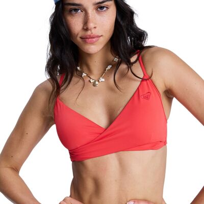 Roxy Top de Bikini de mujer Solid Essentials . (L) Rojo Roxy Top de Bikini de mujer Solid Essentials . (L) Rojo