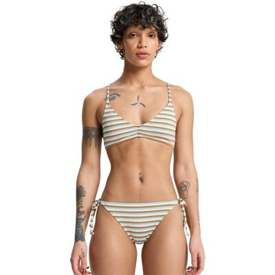 Quiksilver Braguita de bikini con lazo lateral de mujer Clickity Clack . (XL) Marrón Quiksilver Braguita de bikini con lazo lateral de mujer Clickity Clack . (XL) Marrón