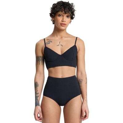 Quiksilver Braguitas de bikini de talle alto de mujer Melly . (S) Negro Quiksilver Braguitas de bikini de talle alto de mujer Melly . (S) Negro
