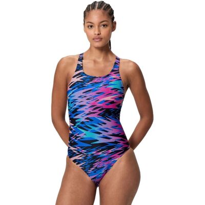 Speedo Bañador de natación para mujer Hyperboom Print Medalist One Piece . (S) Multicolor Speedo Bañador de natación para mujer Hyperboom Print Medalist One Piece . (S) Multicolor