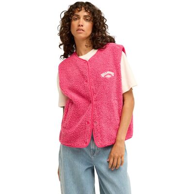 Billabong Chaleco de sherpa de mujer Be Happy . (XS) Rosa Billabong Chaleco de sherpa de mujer Be Happy . (XS) Rosa