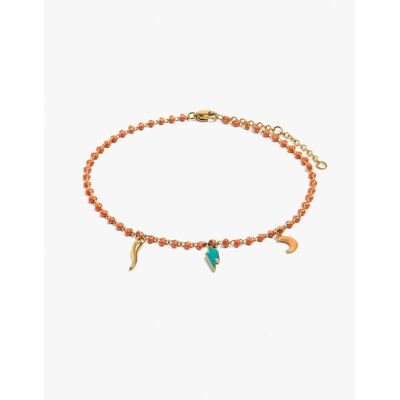 Parfois Pulsera de acero inoxidable con cuentas y abalorios decorativos. Multicolor Parfois Pulsera de acero inoxidable con cuentas y abalorios decorativos. Multicolor