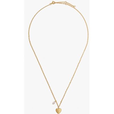 Parfois Collar de plata de ley con baño de oro de 18 k con detalle de corazón. Blanco Parfois Collar de plata de ley con baño de oro de 18 k con detalle de corazón. Blanco