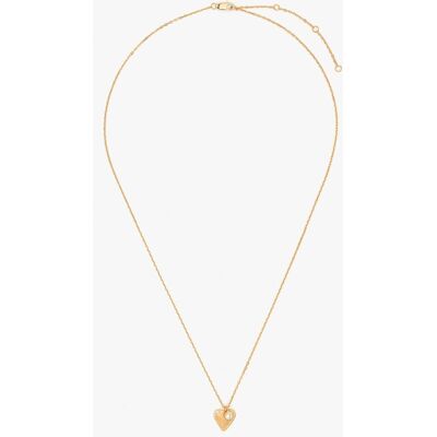 Parfois Collar de plata de ley con baño de oro de 18 k con detalle de corazón. Blanco Parfois Collar de plata de ley con baño de oro de 18 k con detalle de corazón. Blanco