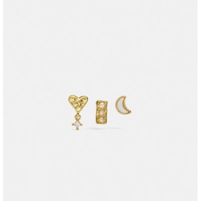 Parfois Pack de pendientes con circonitas y perlas decorativas. Blanco Parfois Pack de pendientes con circonitas y perlas decorativas. Blanco