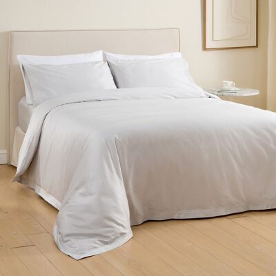 El Corte Inglés Juego de funda nórdica algodón egipcio Satén 1000 hilos . (Cama 135 cm) Gris Plata El Corte Inglés Juego de funda nórdica algodón egipcio Satén 1000 hilos . (Cama 135 cm) Gris Plata