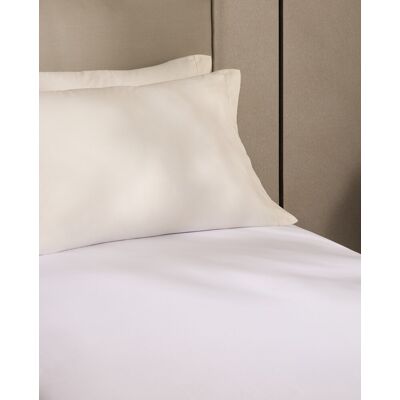 El Corte Inglés Sábana bajera ajustable Algodón Satén 300 hilos platabanda 35 cm . (Cama 105 cm) Blanco El Corte Inglés Sábana bajera ajustable Algodón Satén 300 hilos platabanda 35 cm . (Cama 105 cm) Blanco
