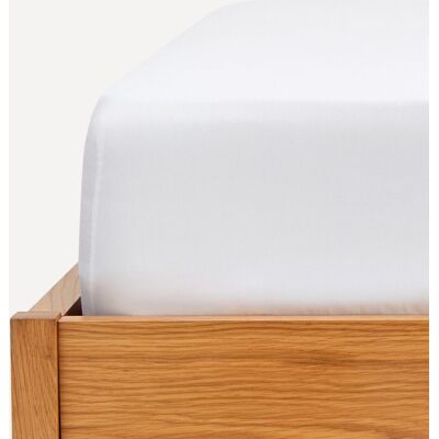 El Corte Inglés Sábana bajera ajustable platabanda 40 cm. Algodón Satén 300 hilos . (Cama 180 cm) Blanco El Corte Inglés Sábana bajera ajustable platabanda 40 cm. Algodón Satén 300 hilos . (Cama 180 cm) Blanco