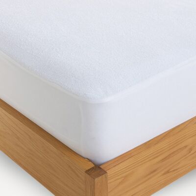 El Corte Inglés Protector de colchón de rizo algodón Antiácaros Impermeable . (Cama 135 x 190/200 cm) Blanco El Corte Inglés Protector de colchón de rizo algodón Antiácaros Impermeable . (Cama 135 x 190/200 cm) Blanco