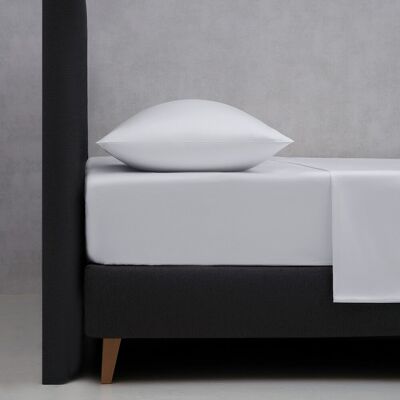 Bassols Sábana bajera algodón 400 hilos Prince . (Cama 150 cm) Blanco Bassols Sábana bajera algodón 400 hilos Prince . (Cama 150 cm) Blanco