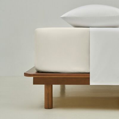Bassols Sábana bajera ajustable algodón egipcio 200 hilos Tacto . (Cama 90 cm) Natural Bassols Sábana bajera ajustable algodón egipcio 200 hilos Tacto . (Cama 90 cm) Natural