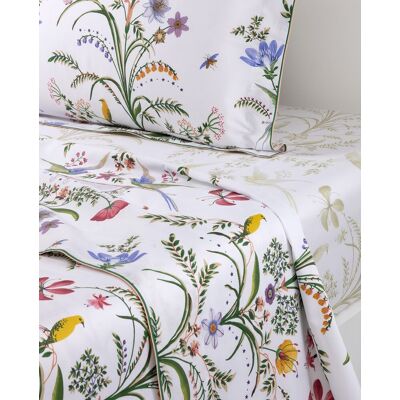 Yves Delorme Sábana encimera algodón satén Botanic . (Cama 150 cm) Multicolor Yves Delorme Sábana encimera algodón satén Botanic . (Cama 150 cm) Multicolor