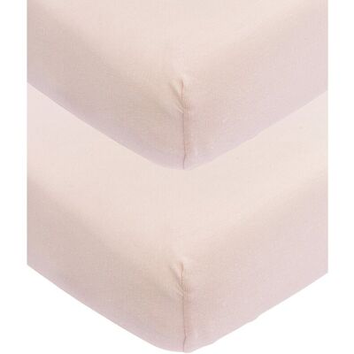 Sábana de jersey rosa Meyco para cuna - Pack de 2 Sábana de jersey rosa Meyco para cuna - Pack de 2