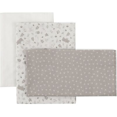 Cambrass Juego de 3 piezas sábana + bajera + funda de almohada para minicuna 50x90 cm Microprint. Marrón piedra niño Cambrass Juego de 3 piezas sábana + bajera + funda de almohada para minicuna 50x90 cm Microprint. Marrón piedra niño