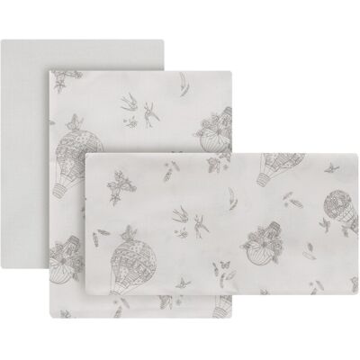 Cambrass Juego de 3 piezas sábana + bajera + funda almohada para cuna de 70x140 cm Luxury. Blanco roto niño Cambrass Juego de 3 piezas sábana + bajera + funda almohada para cuna de 70x140 cm Luxury. Blanco roto niño