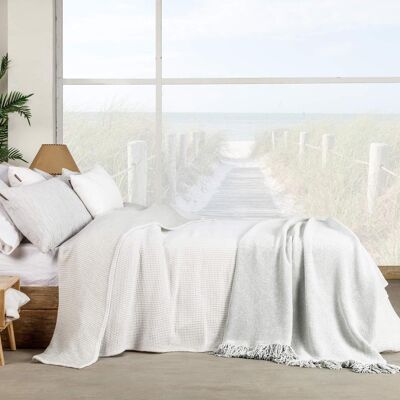 Manterol Colcha cubrecama bambu nido . (Cama 200 cm) Gris Manterol Colcha cubrecama bambu nido . (Cama 200 cm) Gris