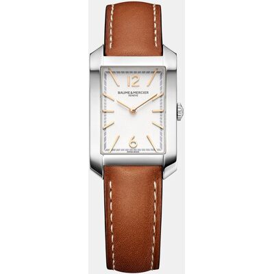 Baume & Mercier Baume & Mercier - Reloj de mujer Hampton M0A10472 de piel marrón. Blanco Baume & Mercier Baume & Mercier - Reloj de mujer Hampton M0A10472 de piel marrón. Blanco
