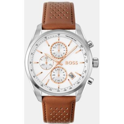 Boss Reloj de hombre Grand Prix 44 1514313 cronógrafo de piel. Blanco Boss Reloj de hombre Grand Prix 44 1514313 cronógrafo de piel. Blanco